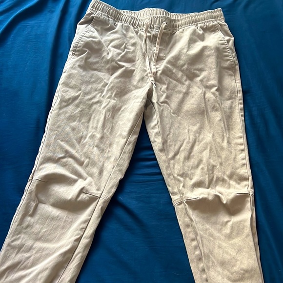 Tan colored casual skate style jogger, cuffed ankle - Picture 2 of 4